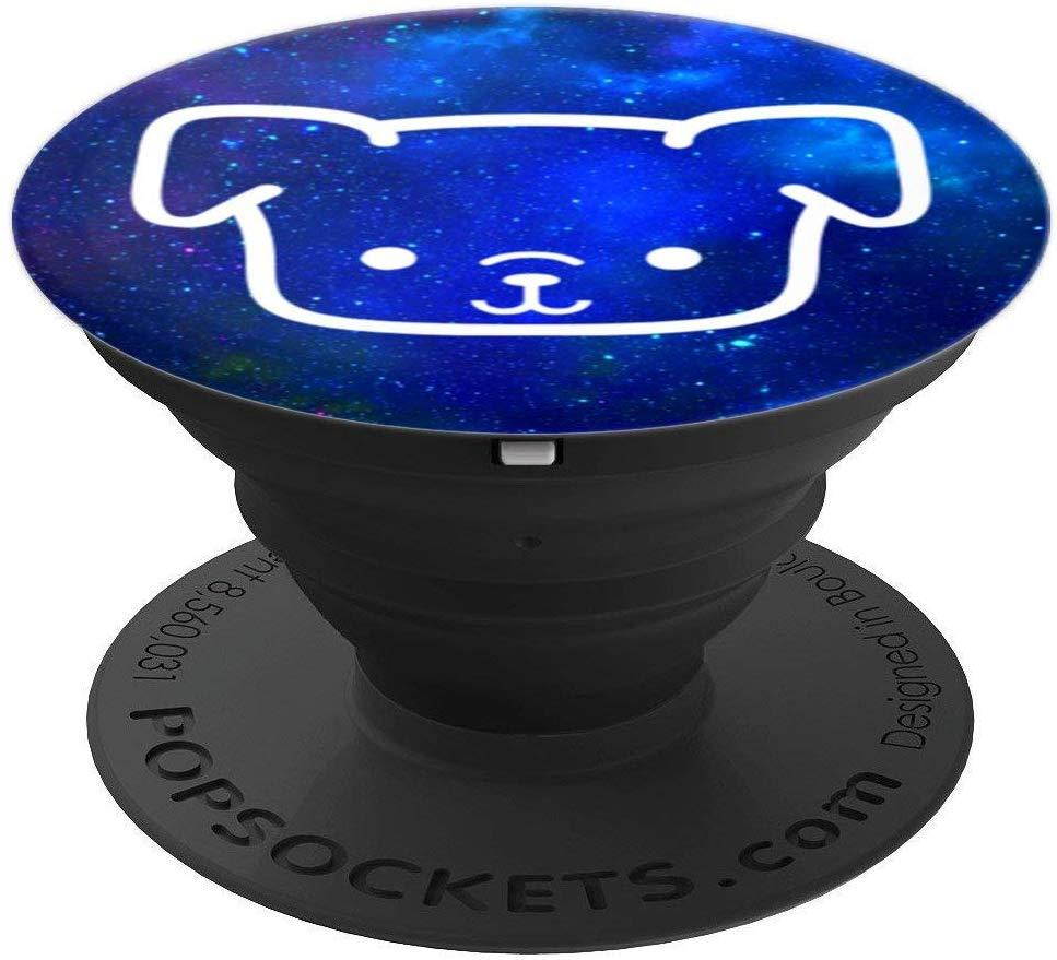 Cute Puppy Pop Socket Space Dog Cosmic Deep Blue