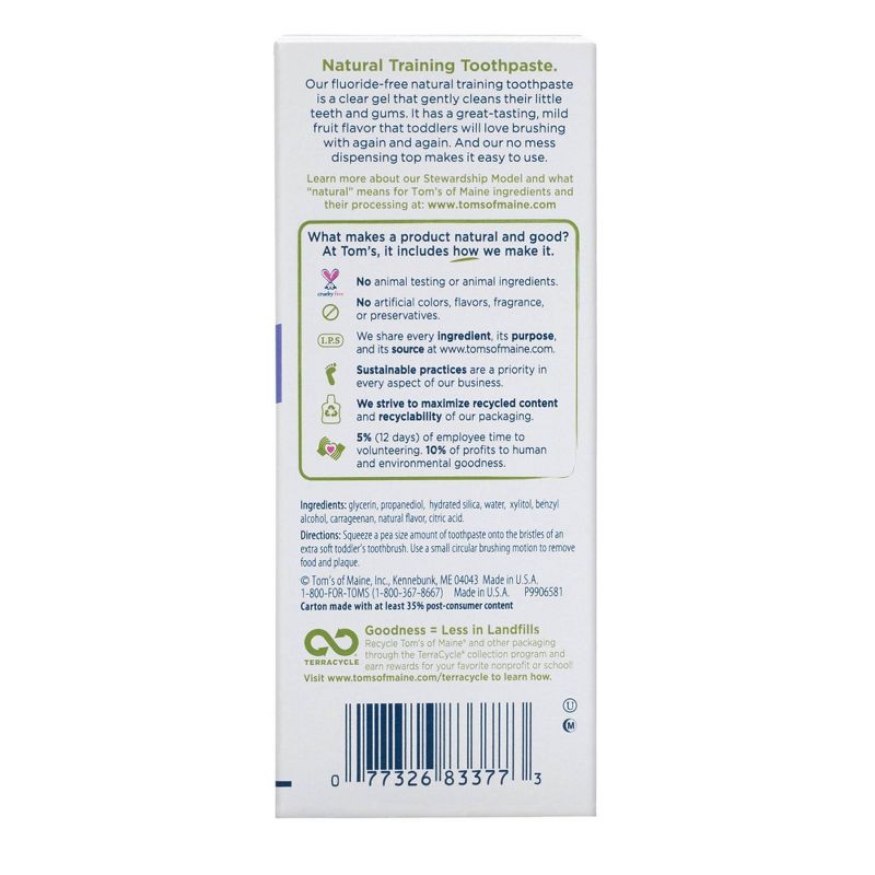 Tom's of Maine Mild Fruit Natural Toddler Training Toothpaste - 3pk/1.75oz