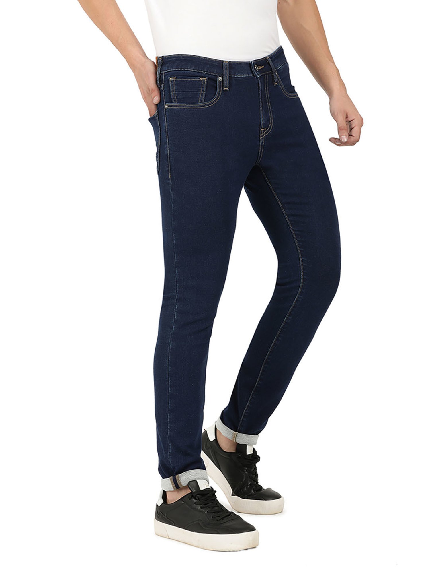EVERBLUE Blue Comfort Slim Midrise Stretchable Jeans