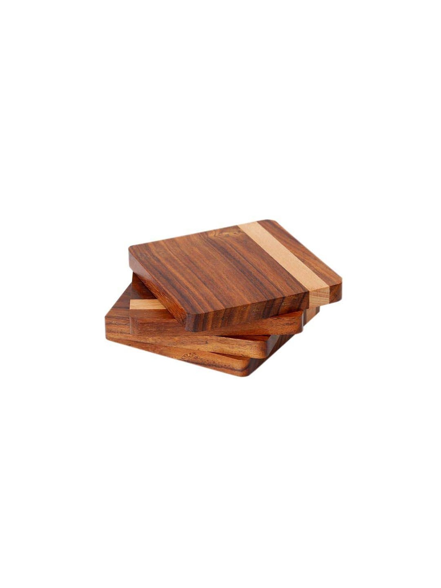 Karo Tapi Printed Multicolor Wood Coasters - Set of 6
