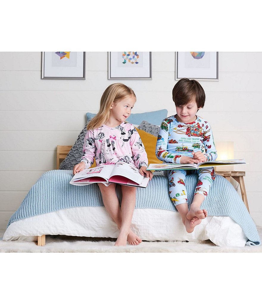 Books To Bed Little/Big Boys 2-6 Cars & Trucks & Things That Go Pajamas & Book Set