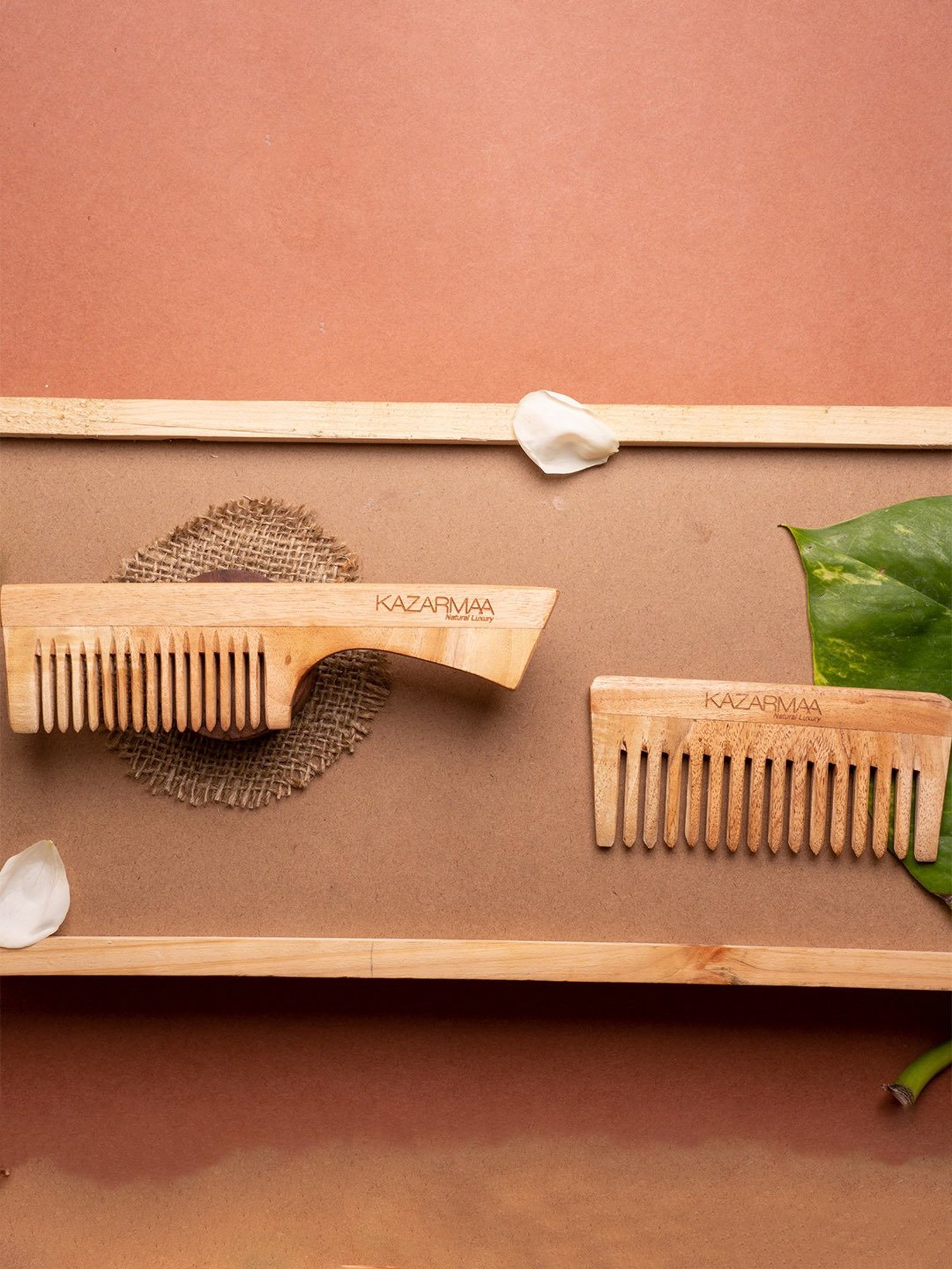 Kazarmaa Neem Wood Comb - Pack of 2