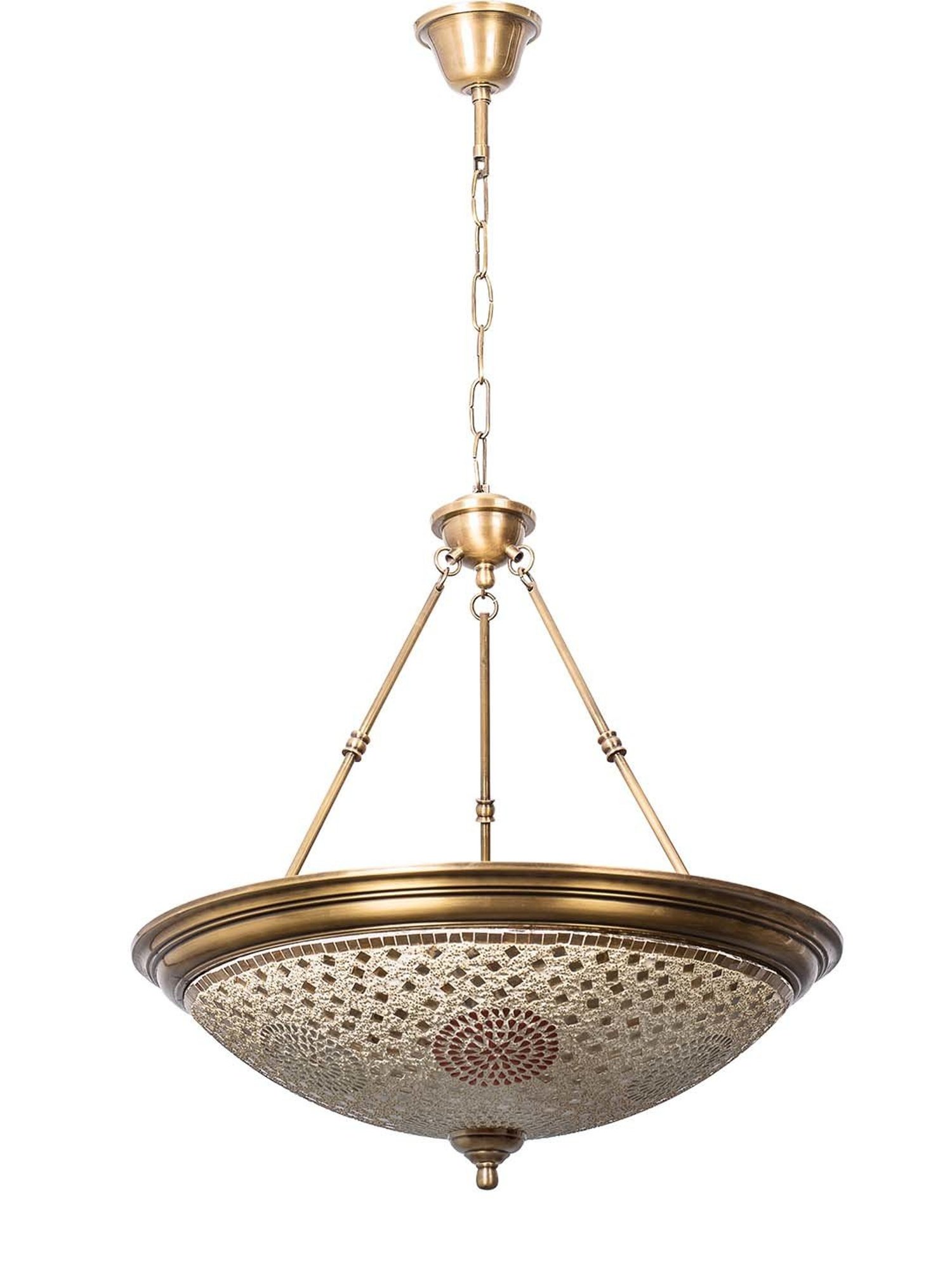 Fos Lighting 'Dish' Antique Gold & White Brass 5-In-1 Hanging Light
