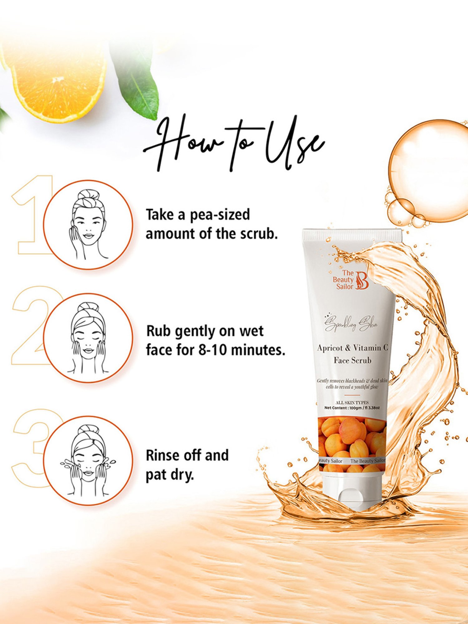 The Beauty Sailor Apricot & Vitamin C Face Scrub - 100 gm