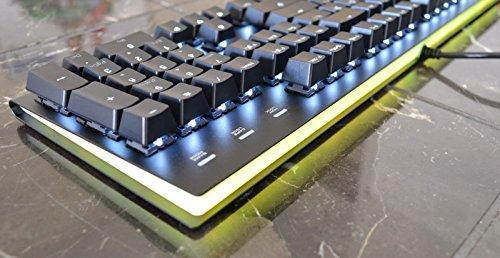 MK Fission RGB Acrylic White LED Backlit Mechanical Keyboard - Black Keycaps, Brown Cherry MX Switches