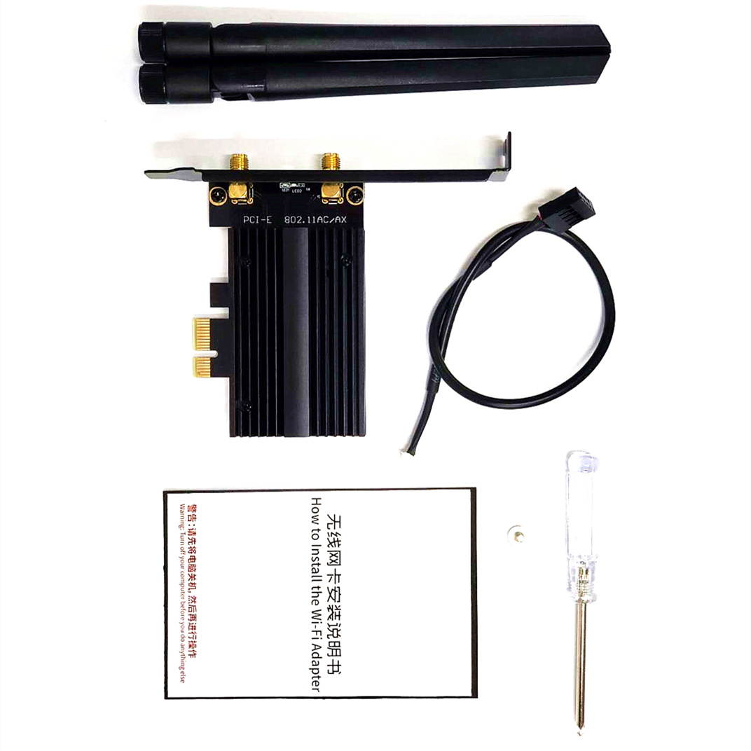 WiFi 6E 5400Mbps AX210 Wireless PCIe Card, Updated to 6G/5.8G/2.4GHz Tri-Band, Bluetooth 5.2, 802.11AX Internal Network Adapter for PC with MU-MIMO, Ultra-Low Latency, Support Windows10(64bit)