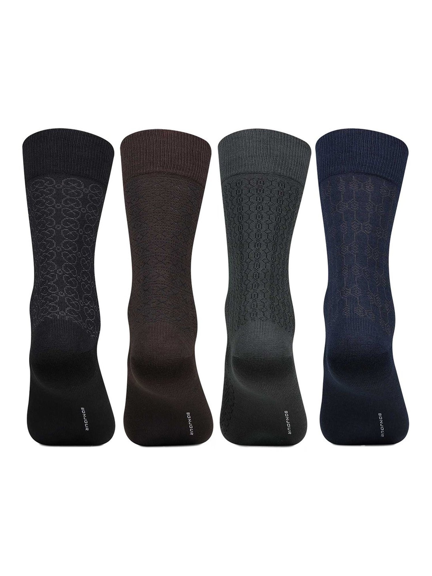 Bonjour Assorted Printed Socks - Pack of 4