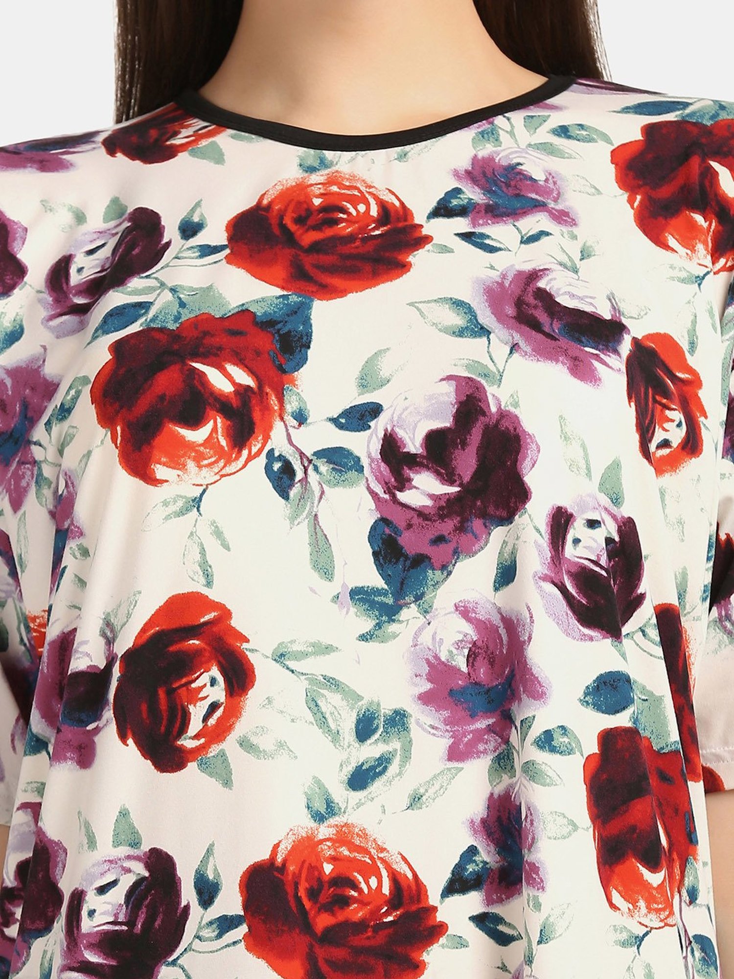 Da Intimo Off White Printed Night T-Shirt Dress