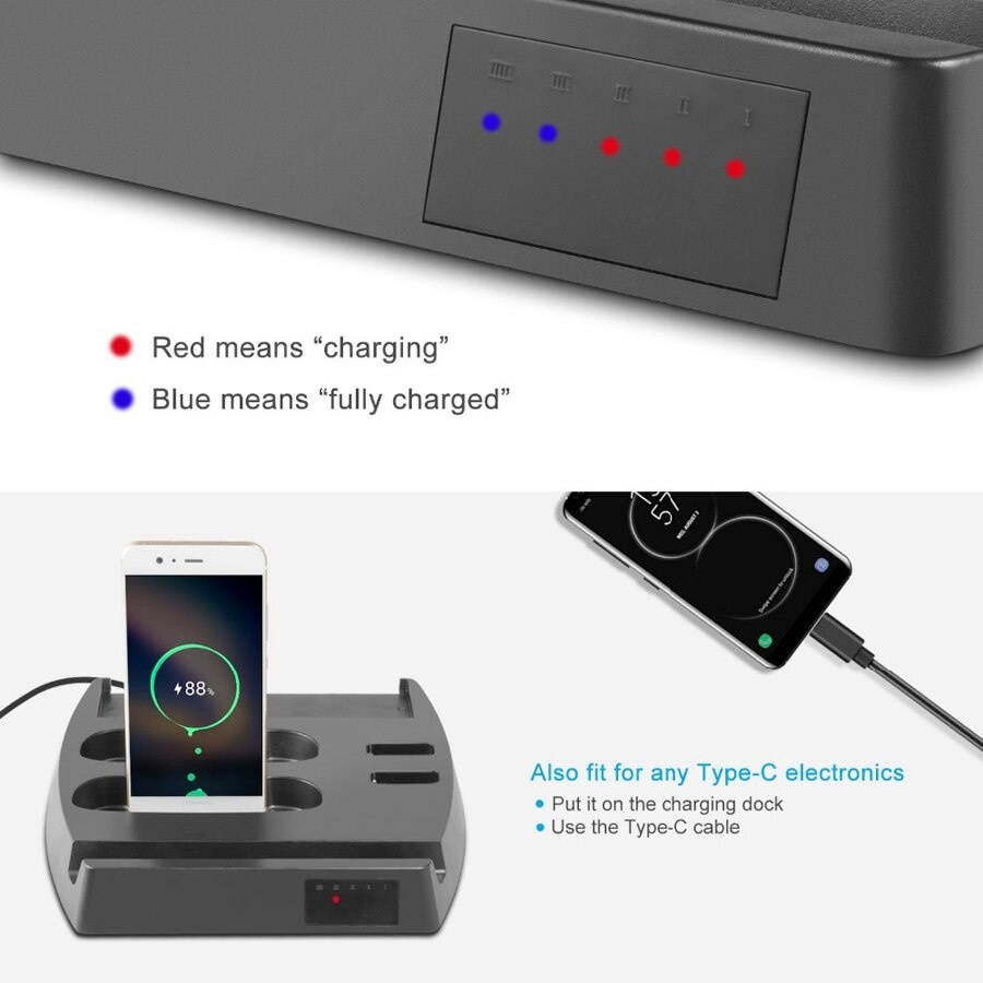6 in 1 Nintend Stand Multi-functional Fast Charging Stand Dock Holder With LED Indicator for Nintend Switch Console Charger