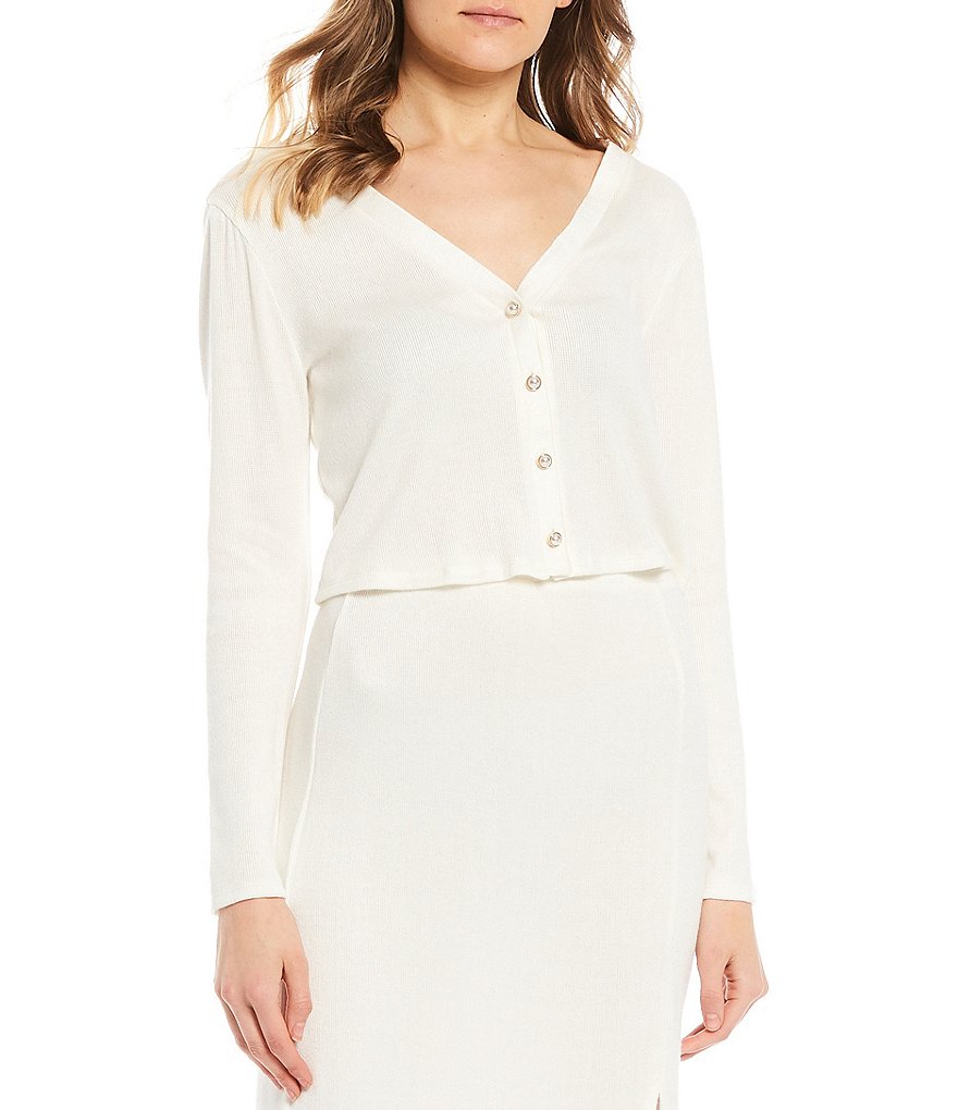 June & Hudson Button Front Cardigan