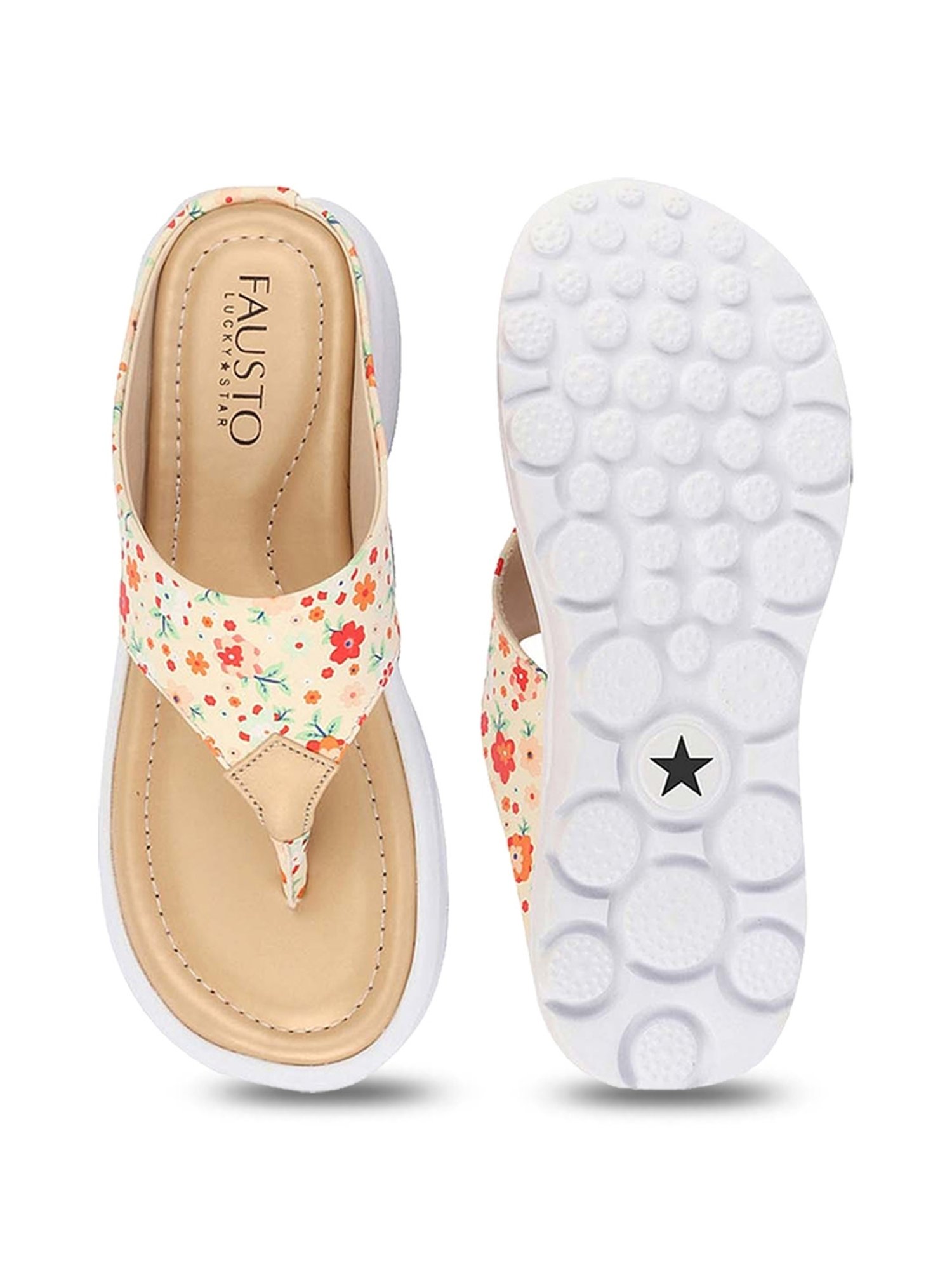 Fausto Women's Beige Thong Sandals