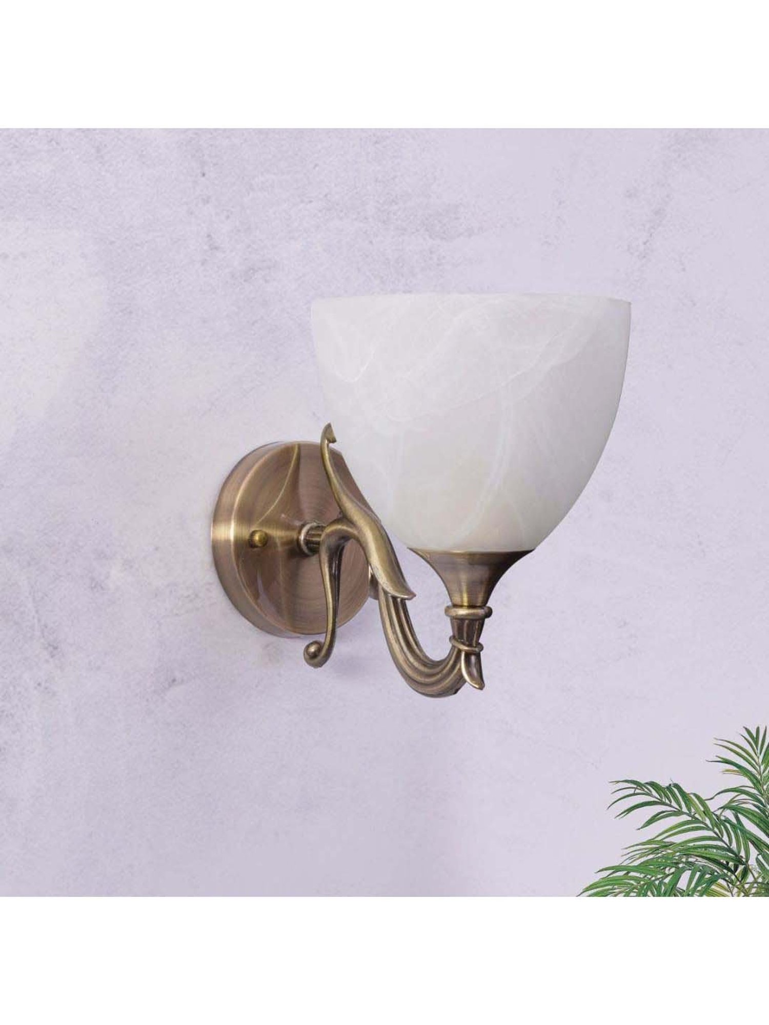 Kapoor E Illuminations White Toleo Stone Look Glass Antique Wall Light