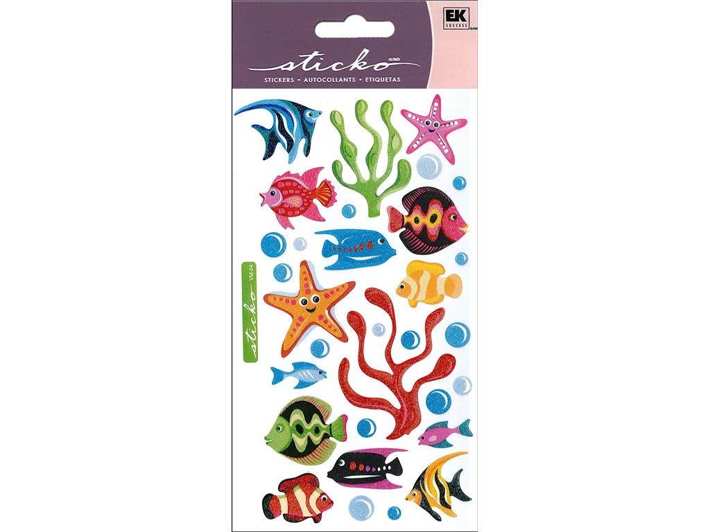 Sticko SPVM-64 Sticko Vellum Stickers-Tropical Fish