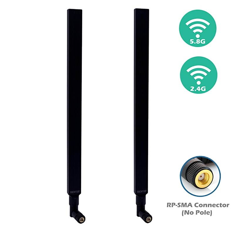 WiFi Antenna Dual Band 9 dBi 2458GHz for Router AP Security IP Camera USB Card Adapter PCI PCIe Cards Range Extender PC Desktop Drone PS4 Build RPSMA 2Pack