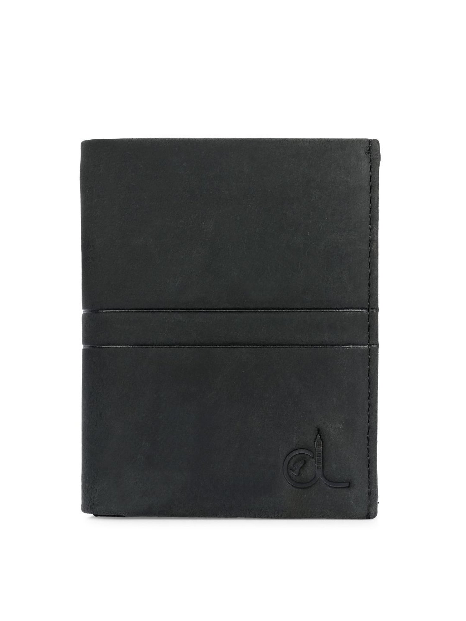 Clog London Dark Grey Leather Small Bi-Fold Wallet for Men