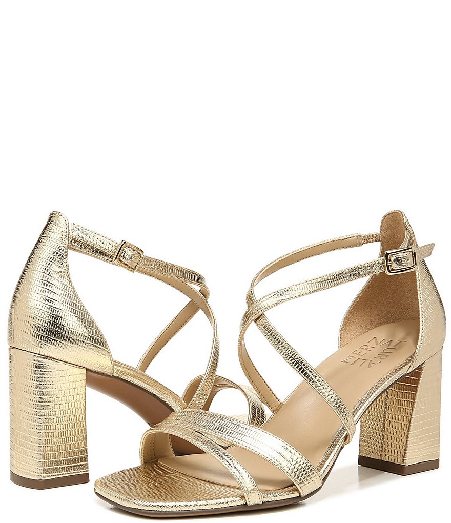 Naturalizer Tiff Lizard Print Metallic Leather Dress Sandals