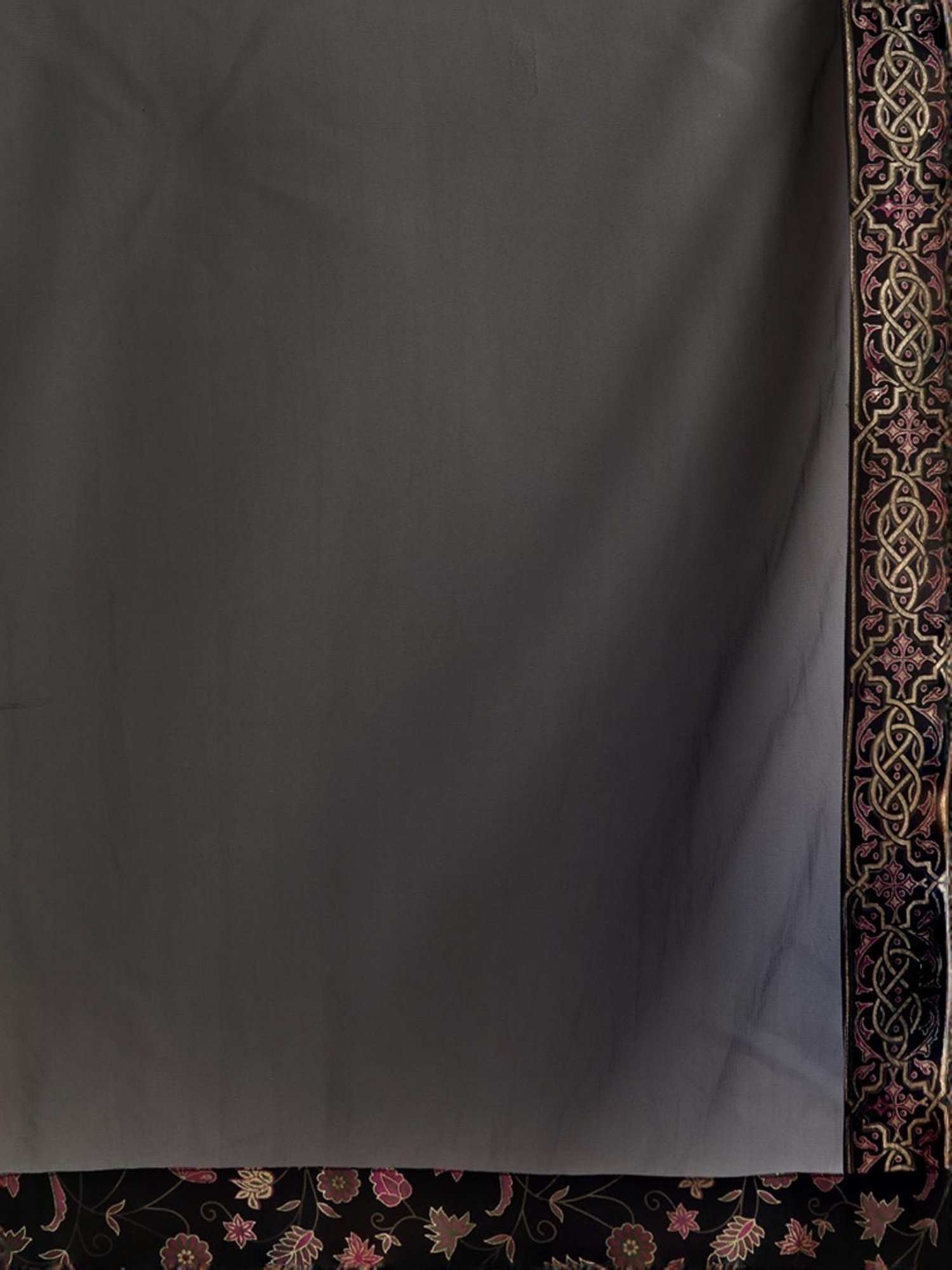 Ziyaa Black Printed A-Line Dress With Dupatta