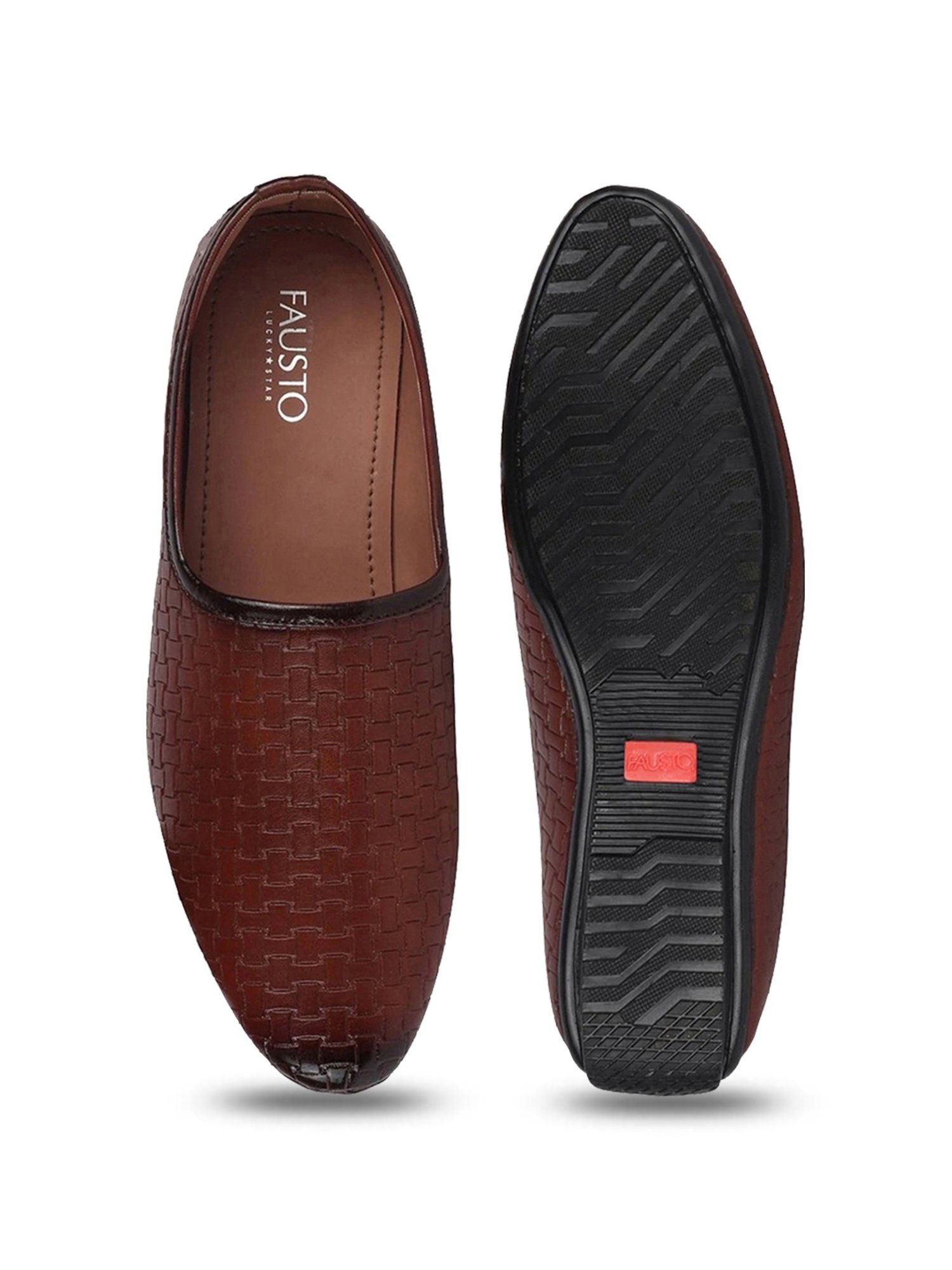 Fausto Men's Tan Ethnic Juttis