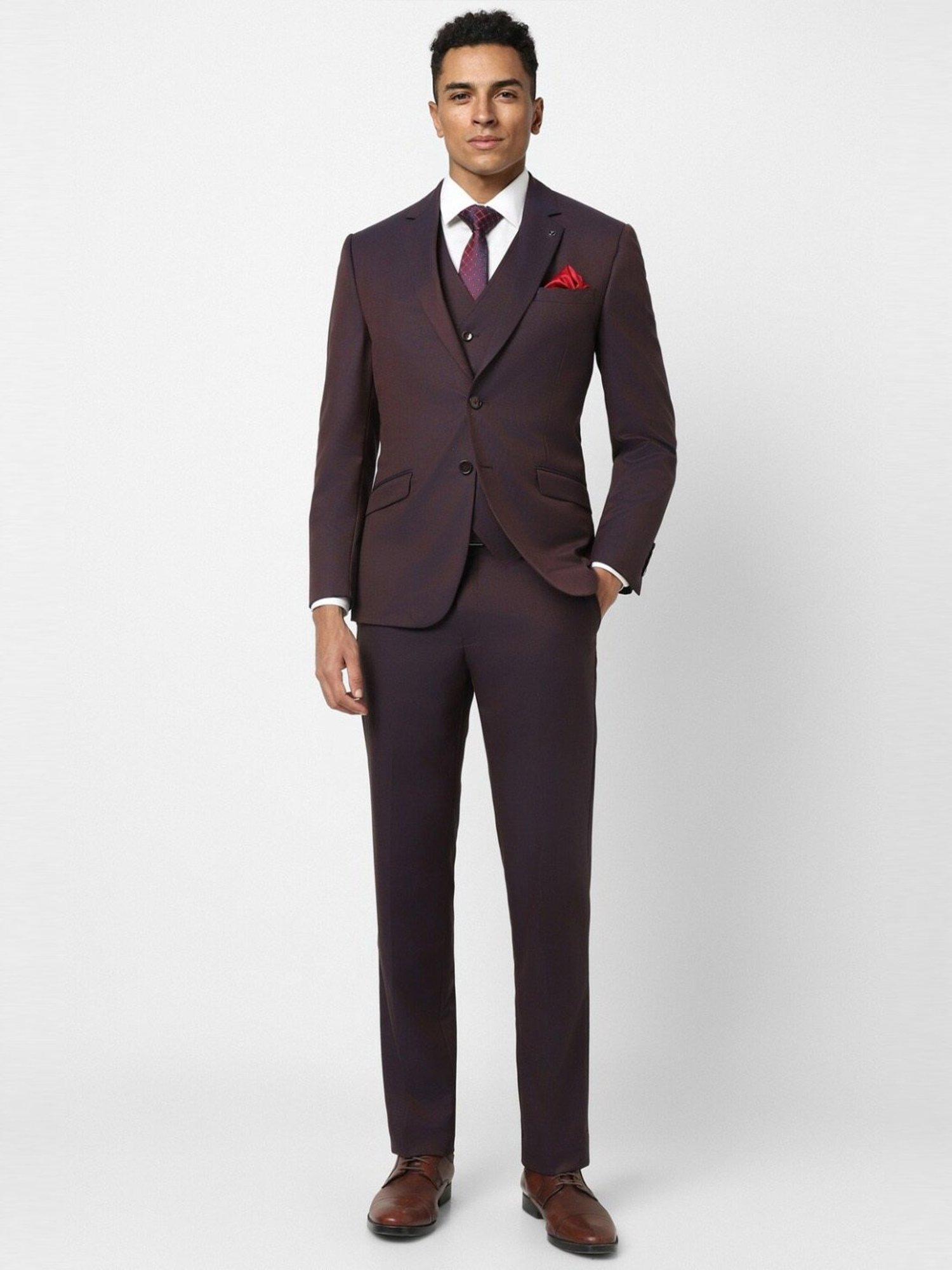 Parx Black Regular Fit Two Piece Suit