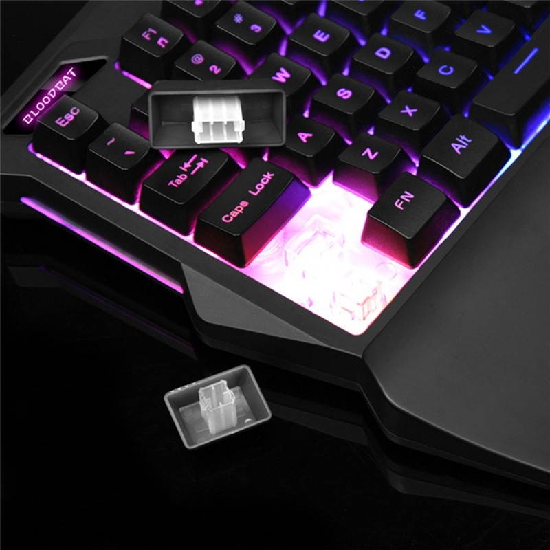 Zgeer Mechanical one-handed keyboard hand game artifact left hand game keypad for Game LOL /Dota / PUBG / Fortnite Black