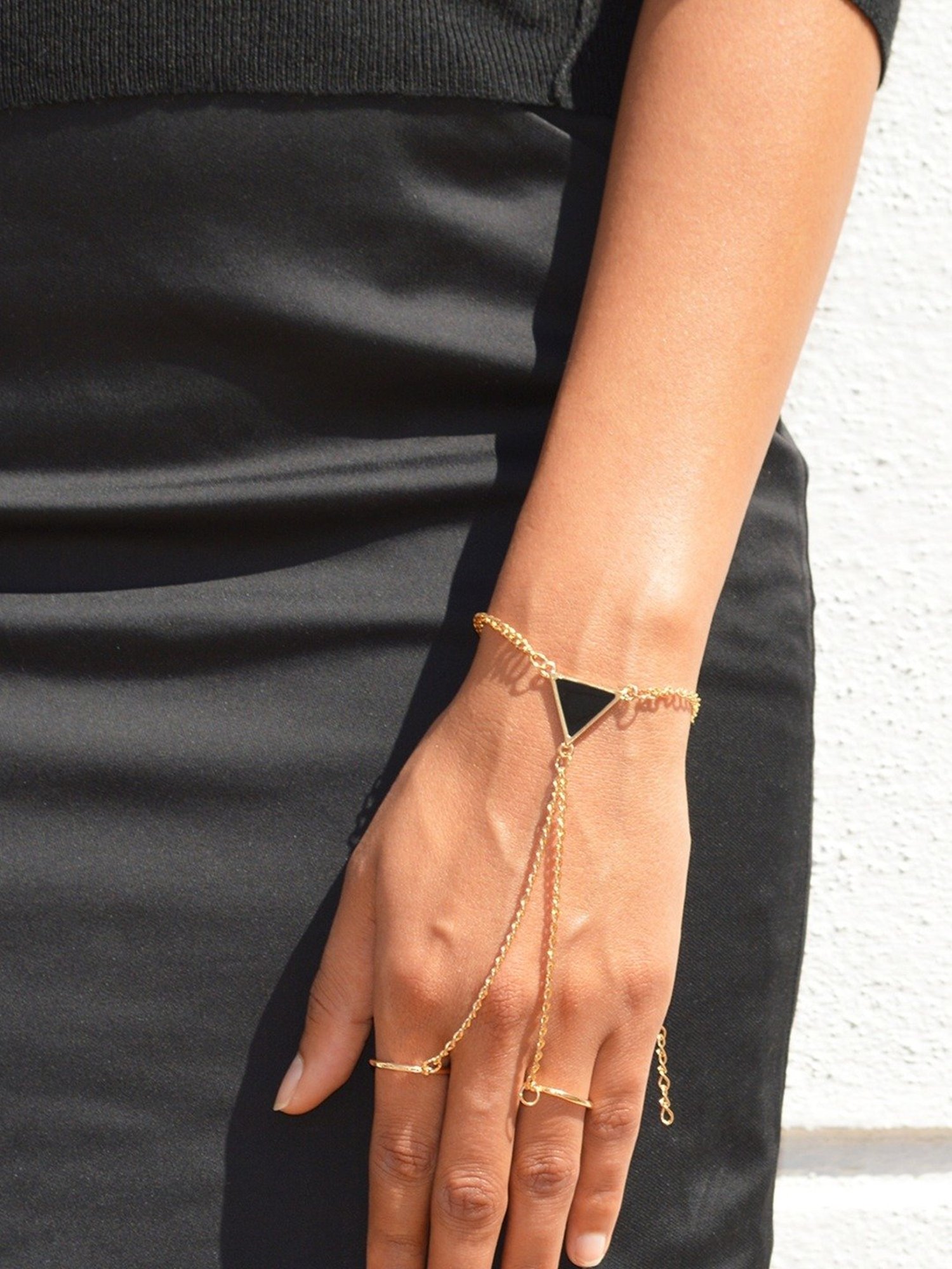 Joker & Witch Golden Triangle Hand Harness Bracelet
