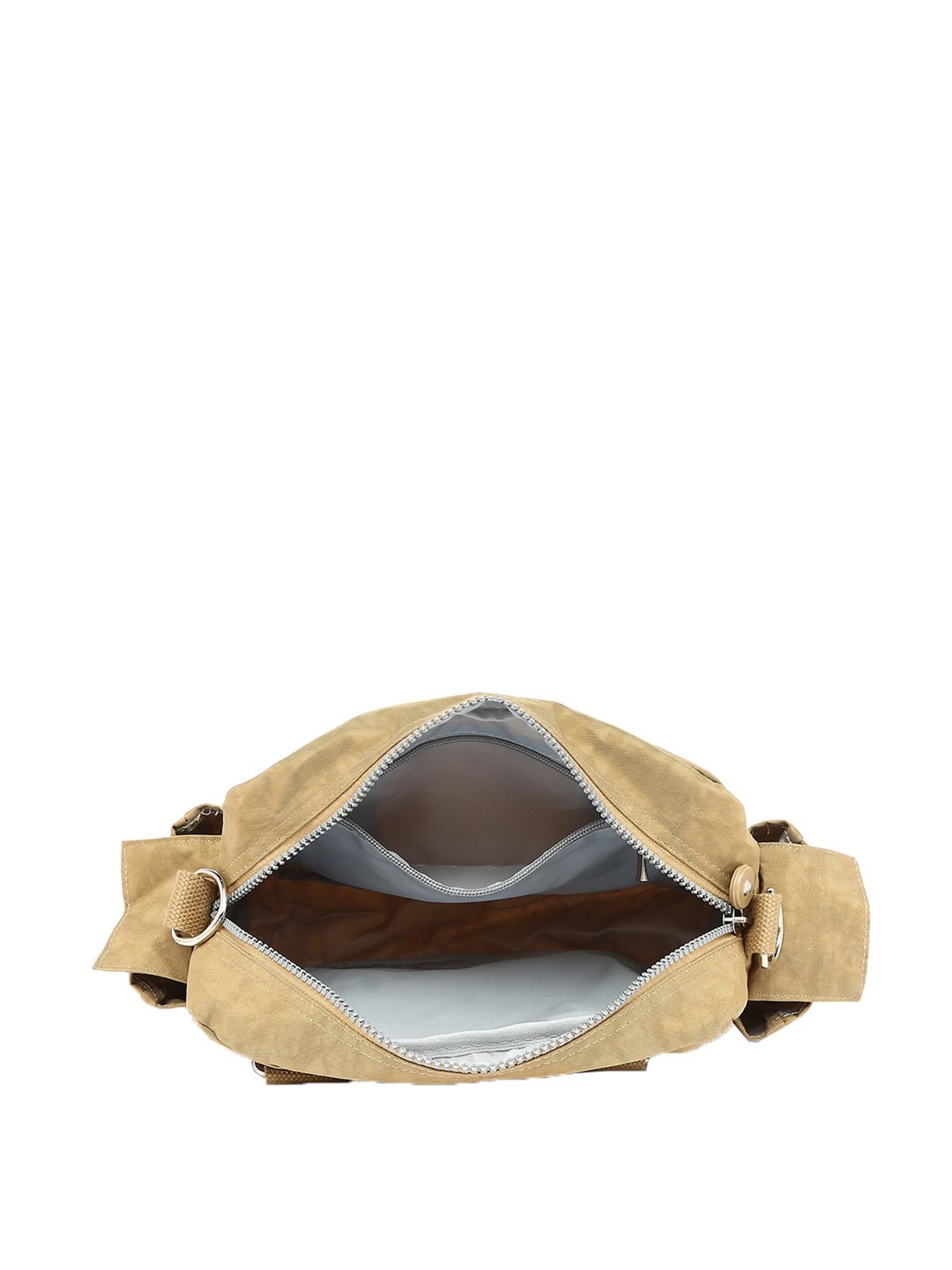 Baomi Beige Solid Medium Handbag