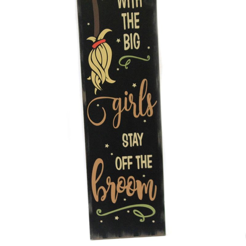 Halloween 48.0" Broom Hanging / Lean Sign Witch Wall Decorate  -  Freestanding Signs