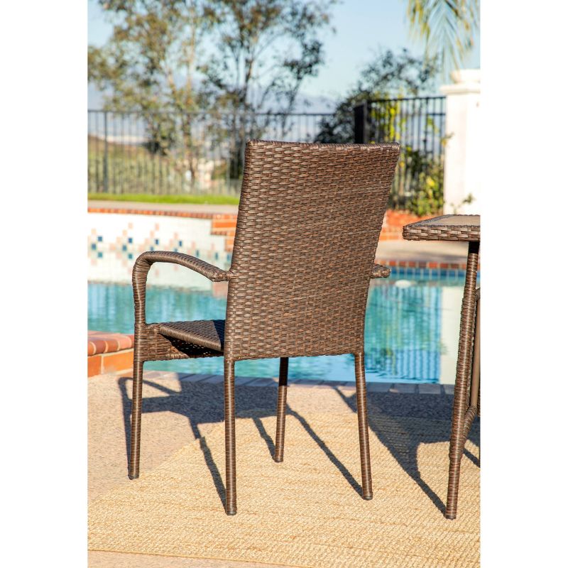 Ariana 5pc Outdoor Wicker Dining Set - Brown - Coaster