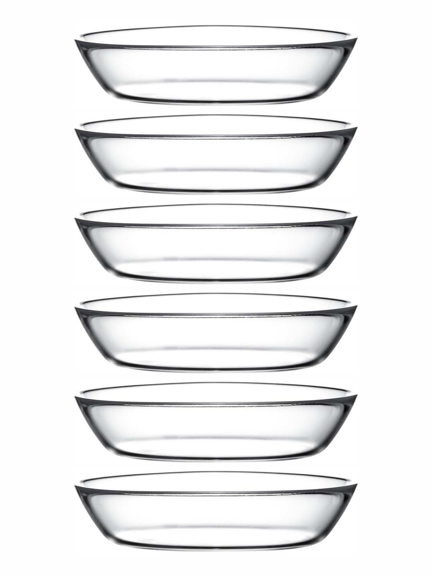 Luminarc Transparent Glass Snack Bowls Platters - Set of 6