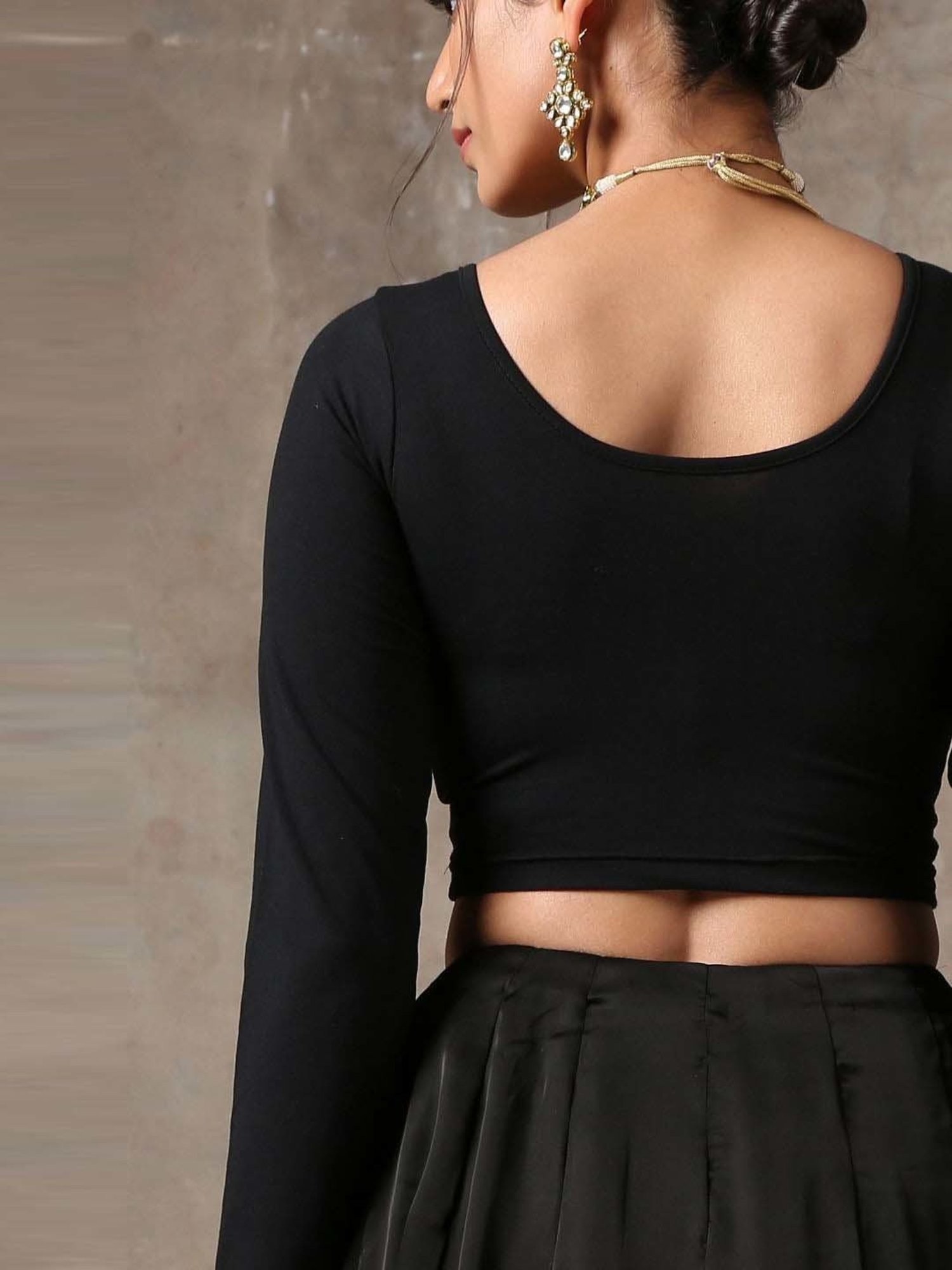 Swtantra Black Plain Readymade Blouse