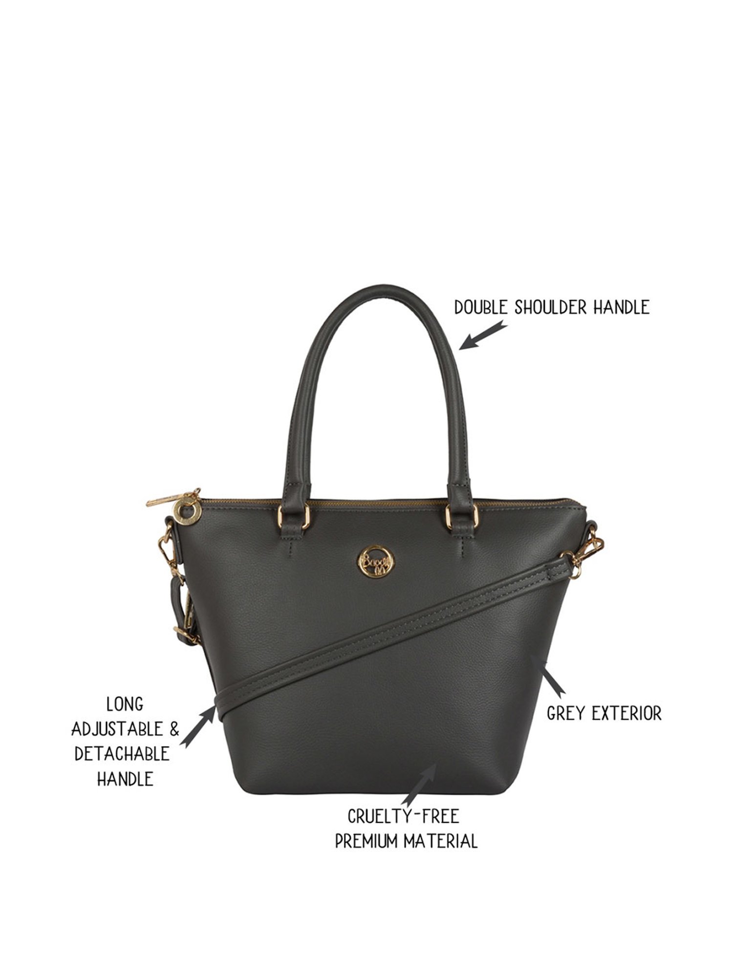 Baggit Green Solid Medium Tote Handbag