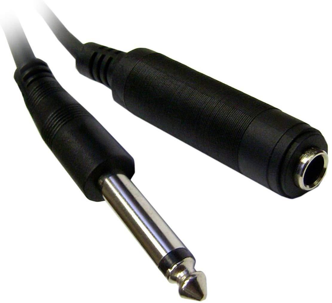 ACL 6 Feet Black 1/4 Male to 1/4 Female Mono Extension Cable