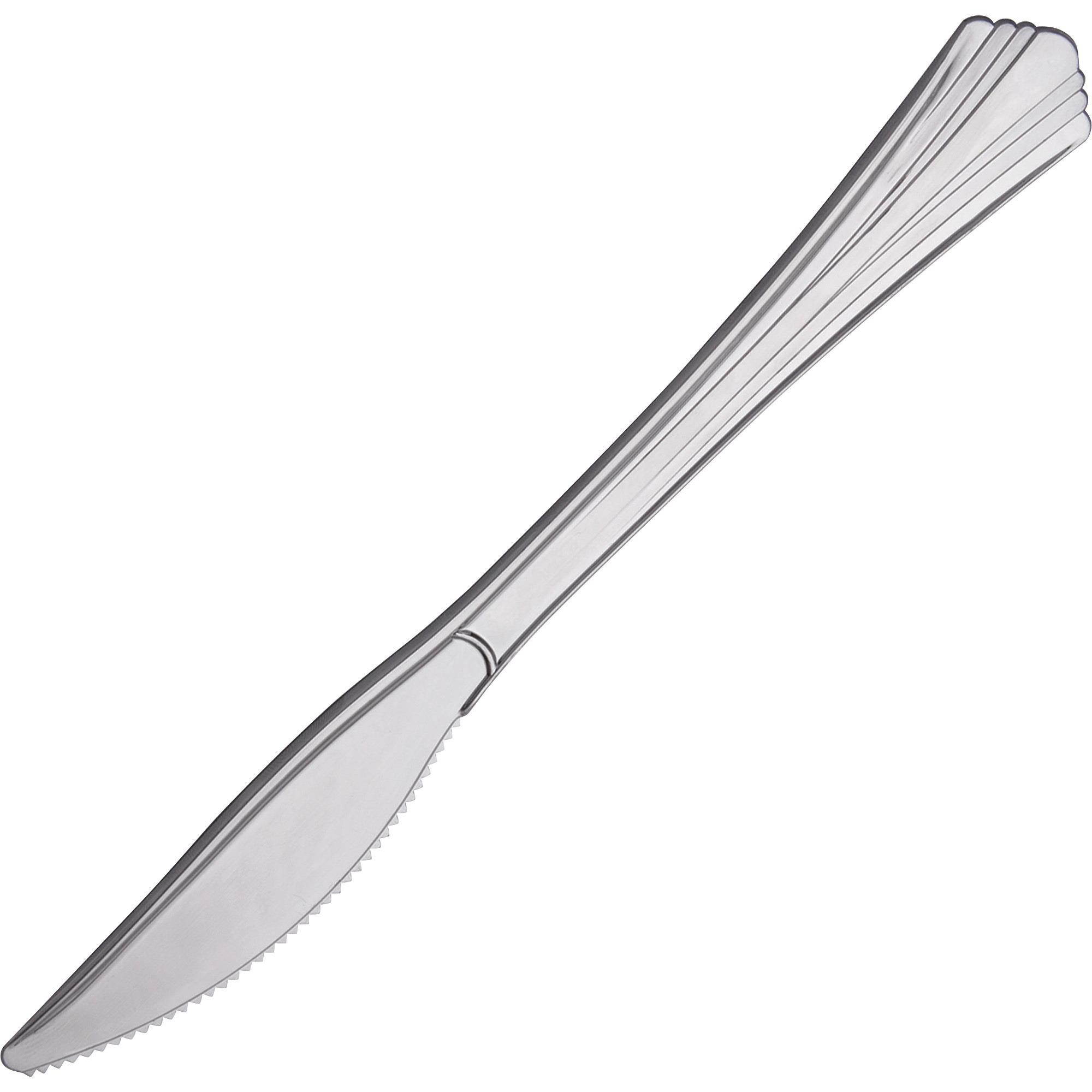 Heavyweight Plastic Knives, Silver, 7 1/2", Reflections Design, 600/Carton