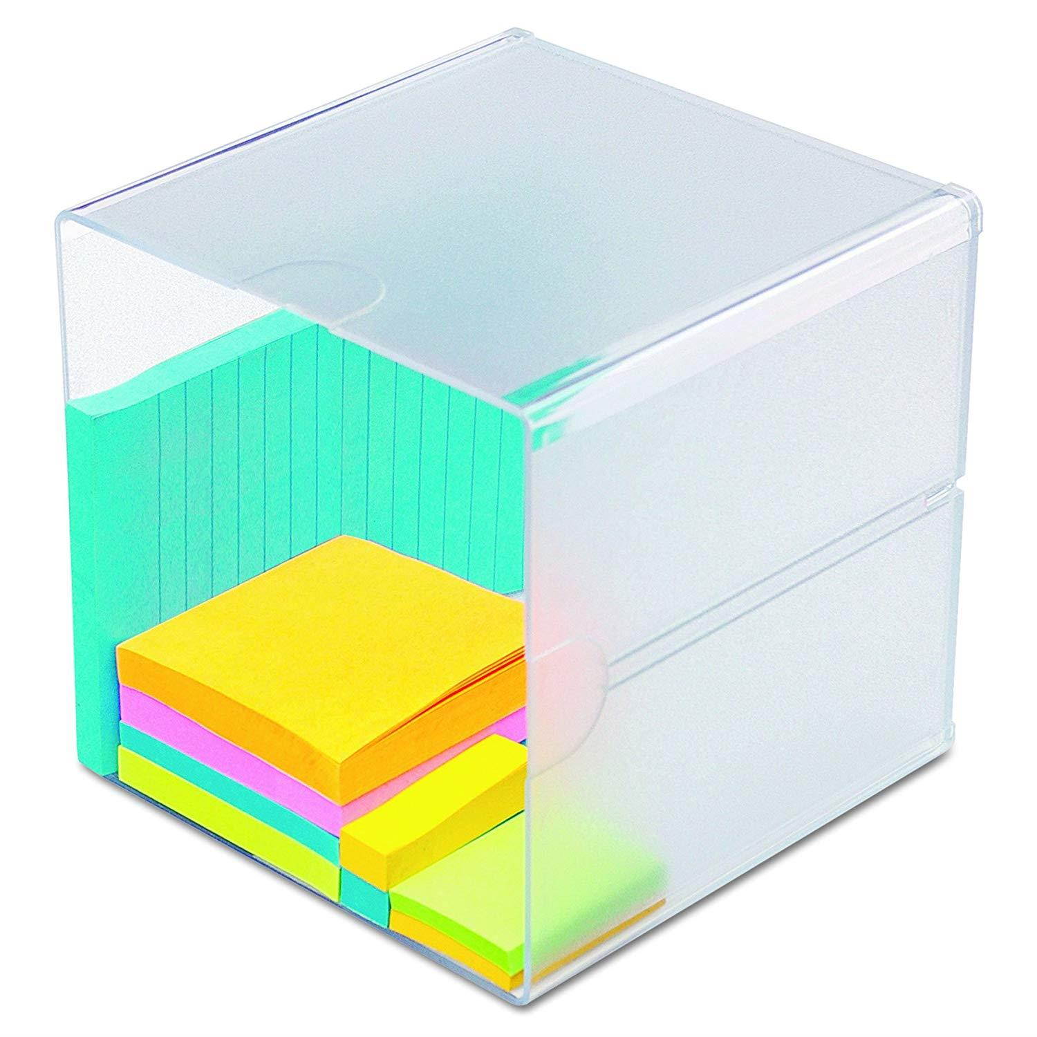 deflect-o 350401 Desk Cube, Clear Plastic, 6 x 6 x 6 Inches
