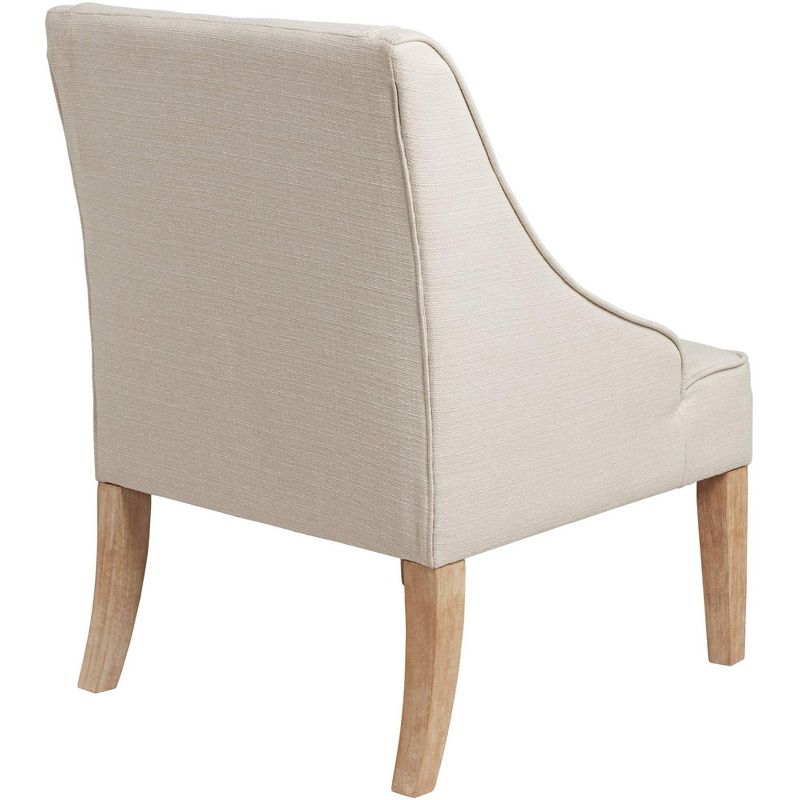 Elm Lane Dixon Ivory Fabric Swoop Arm Chair