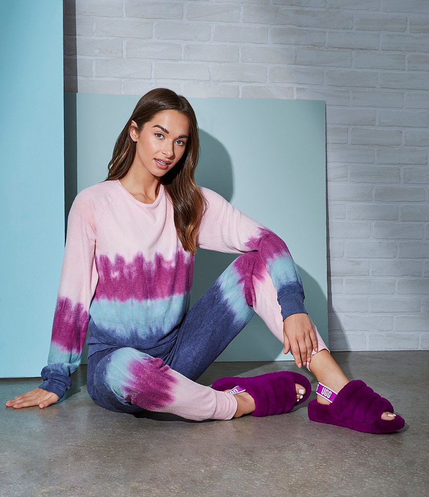 WILDFOX Knit Raglan Crew Neck Coordinating Dip Dye Pullover