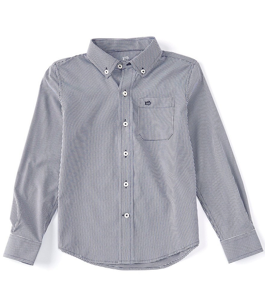 Southern Tide Little/Big Boys 4-16 Long-Sleeve Intercoastal Mini-Gingham Sport Shirt
