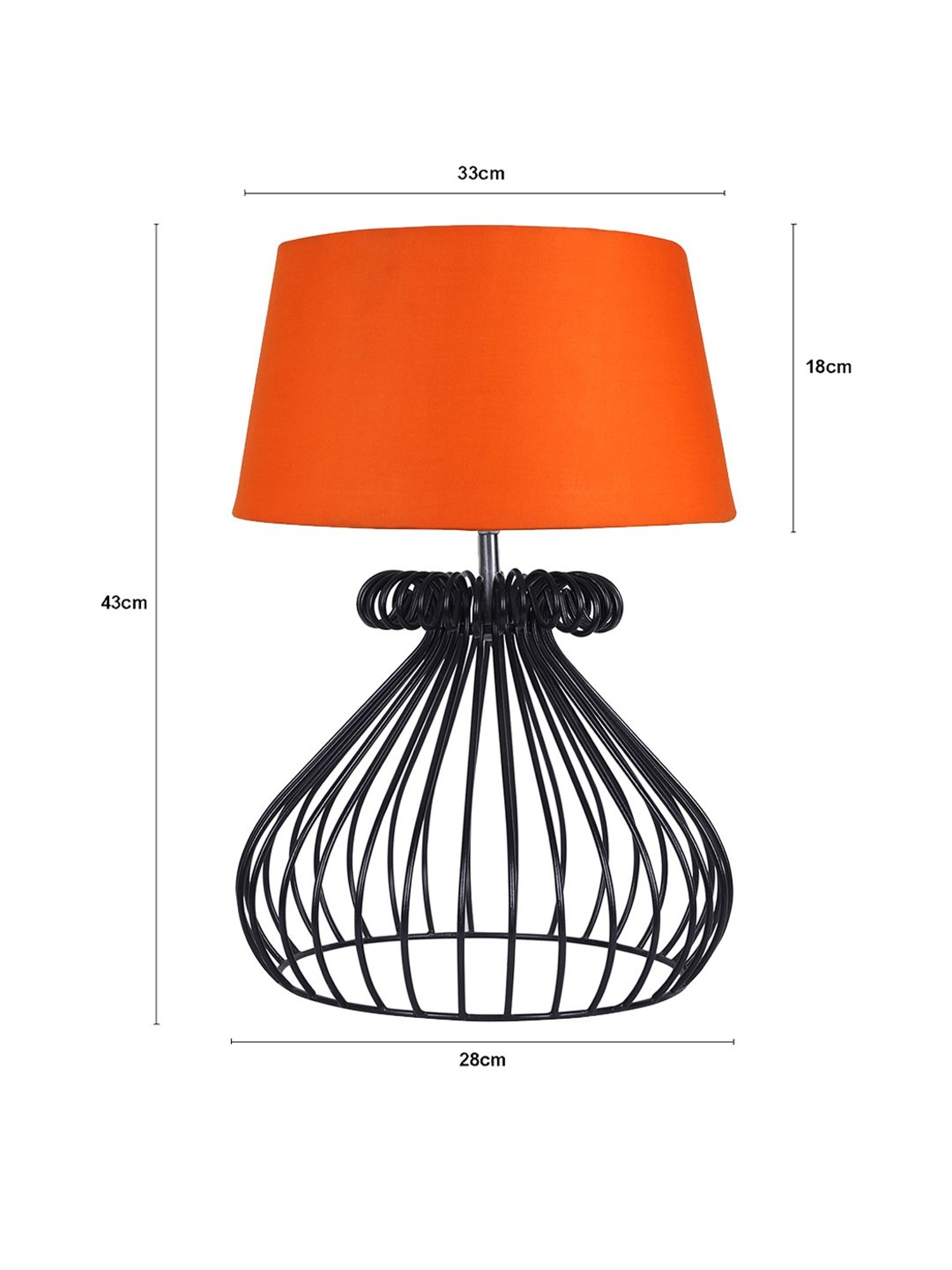 Homesake Orange Minimalist Small Bedside Table Lamp with Hollowed