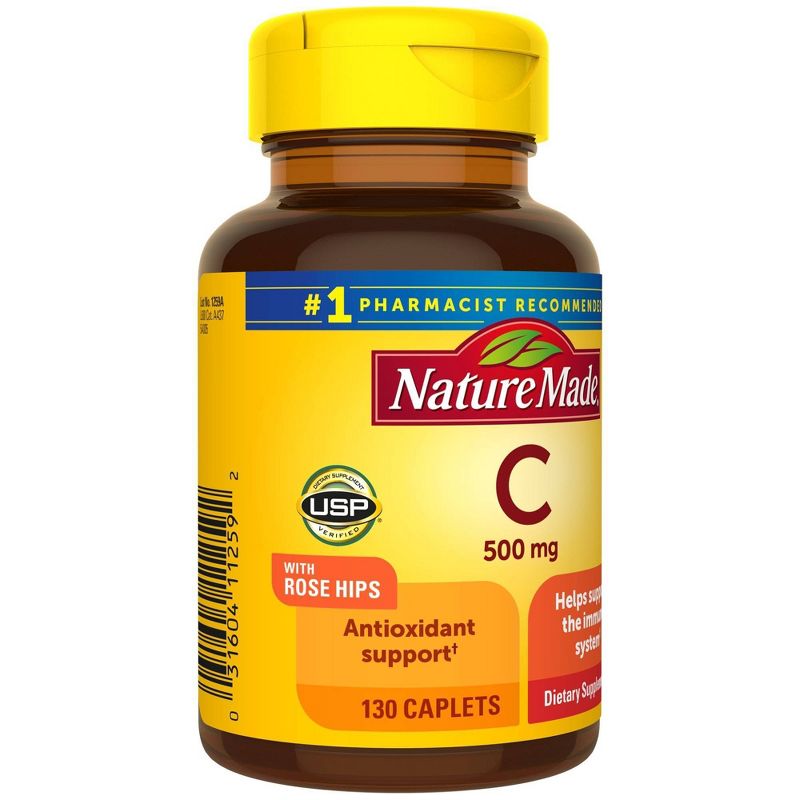 Nature Made Vitamin C 500 mg Caplets with Rose Hips - 130ct