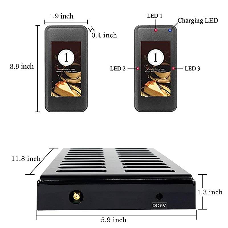 T111 Social Distancing Buzzer,ID Set,Vibration,Restaurant Calling System,20 Call Coaster Pagers for Food Truck,Church,Hospital,Clinic