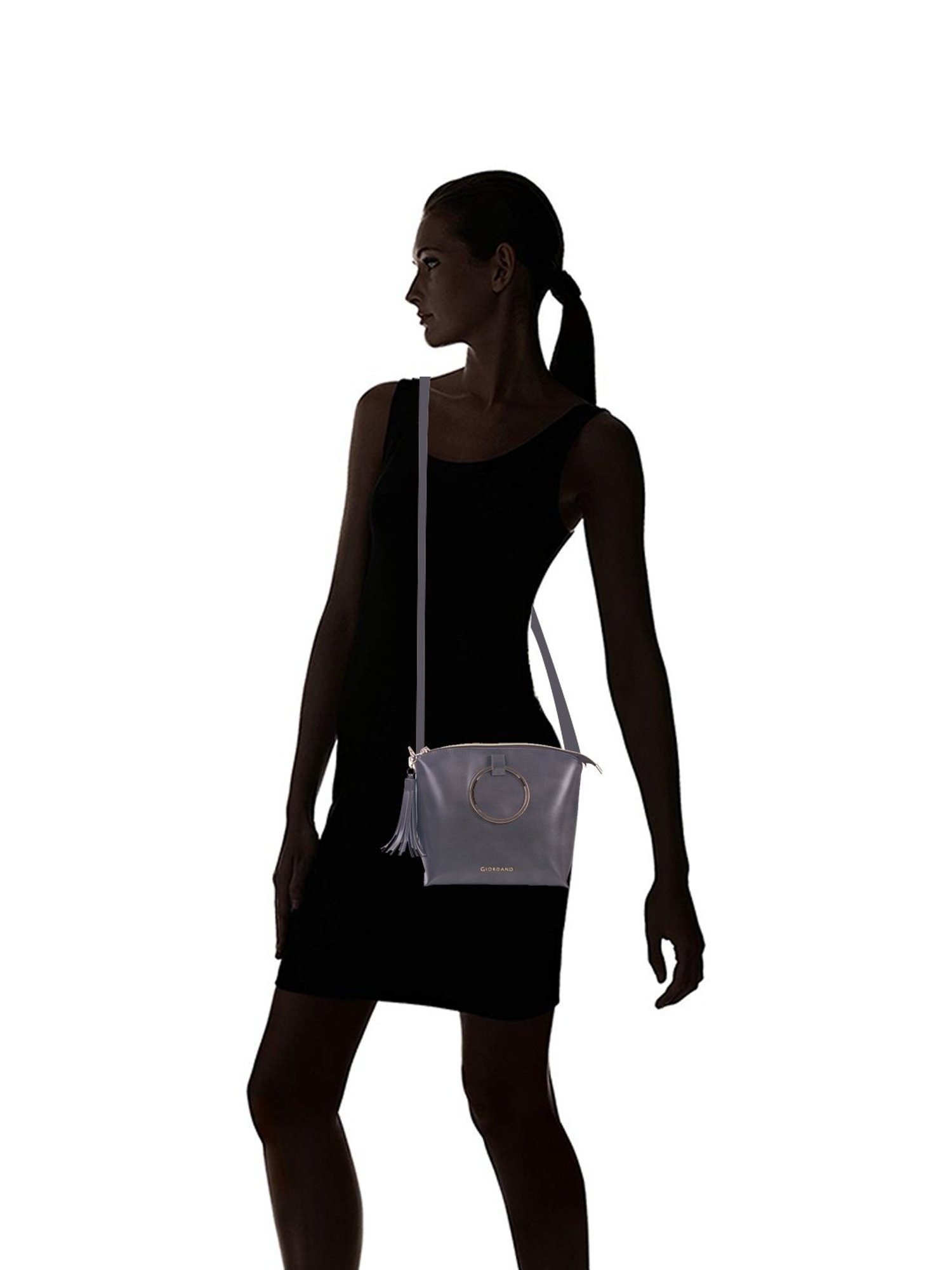 Giordano Grey Textured Medium Sling Handbag