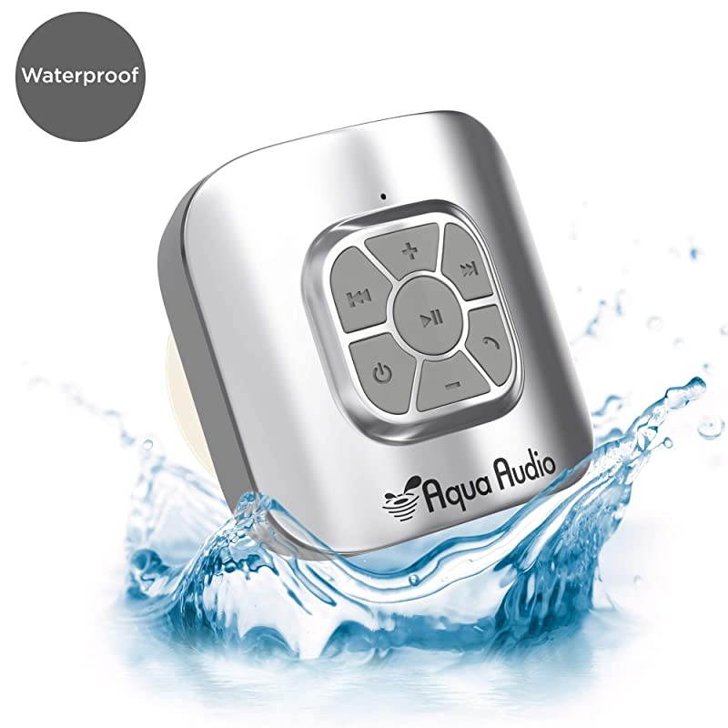 Portable Waterproof Bluetooth Speaker with Suction Cup 10 Hours PlaytimeBuiltin Mic Silver
