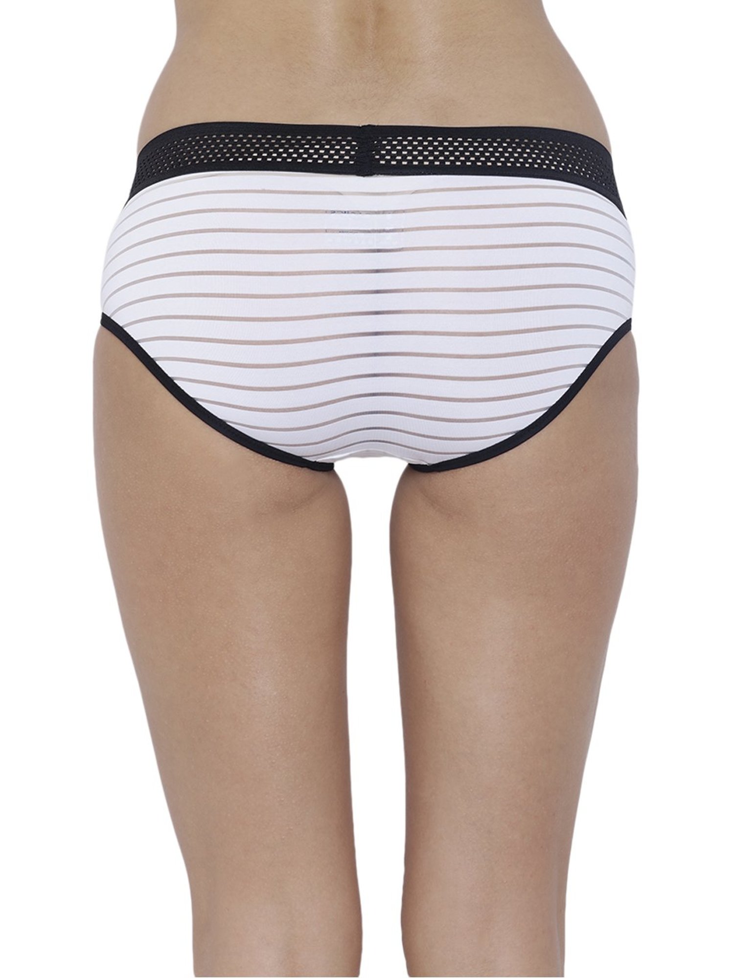 BASIICS by La Intimo White Striped Hipster Panty