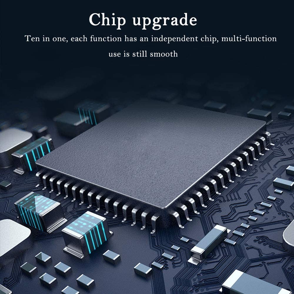 10-in-1 USB C HUB Type-C to HDMI / VGA / 1000M LAN / SD / TF / 3 x  USB / PD / Audio Dock, Thunderbolt 3 Compatible, 4K HDMI, Gigabit Ethernet, SD/TF Card Reader, 100W PD Charging, 10 in 1 USB-C HUB