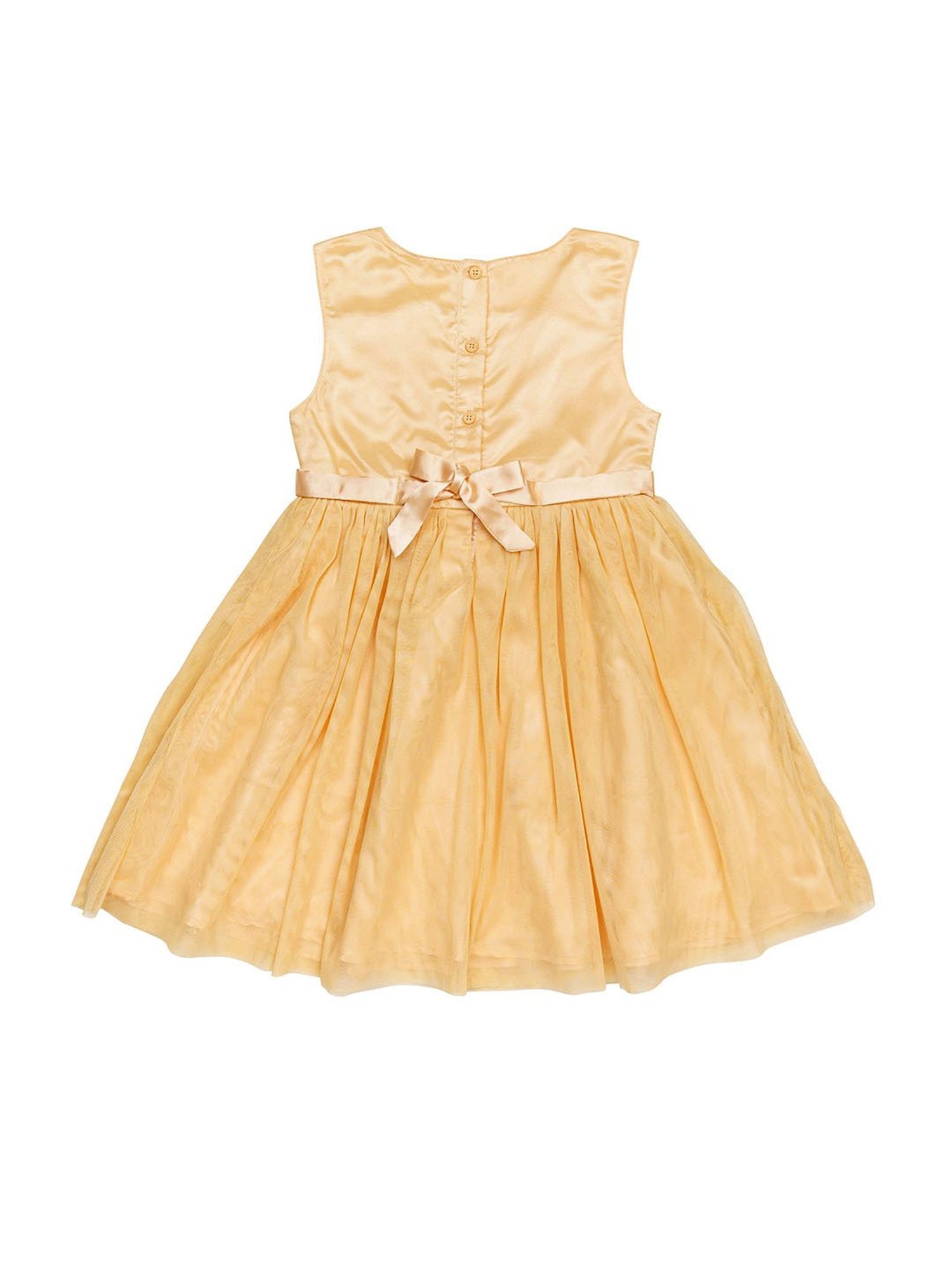 H by Hamleys Girls Light Yellow Solid Dress