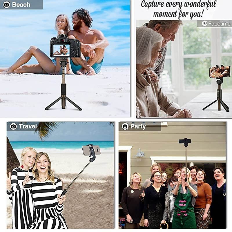 Selfie Stick Tripod with Bluetooth Remote for Gopro iPhone x 8 Plus 7 6 6s Plus Android Samsung s9 s8 s7 Plus Edge 4 in 1 Mini Pocket Extendable Monopod Aluminum Alloy 360 Degree Rotation