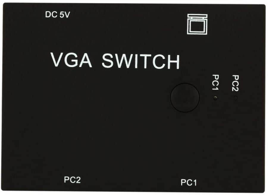 MagiDeal 2 Port VGA Switch Box 2-in 1-Out Vedio Selector Adapter for LCD TV Monitor