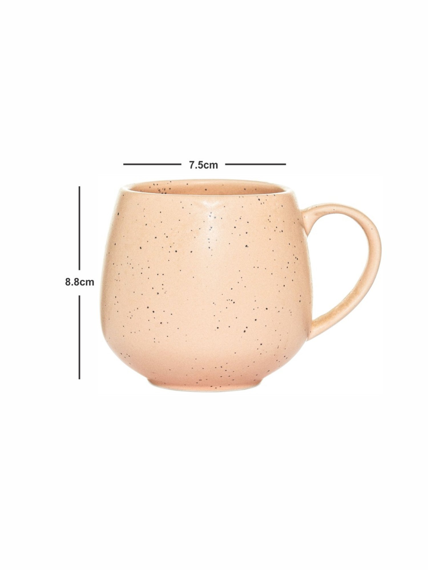 Goodhomes Peach Stoneware Coffee Mug - Set of 2