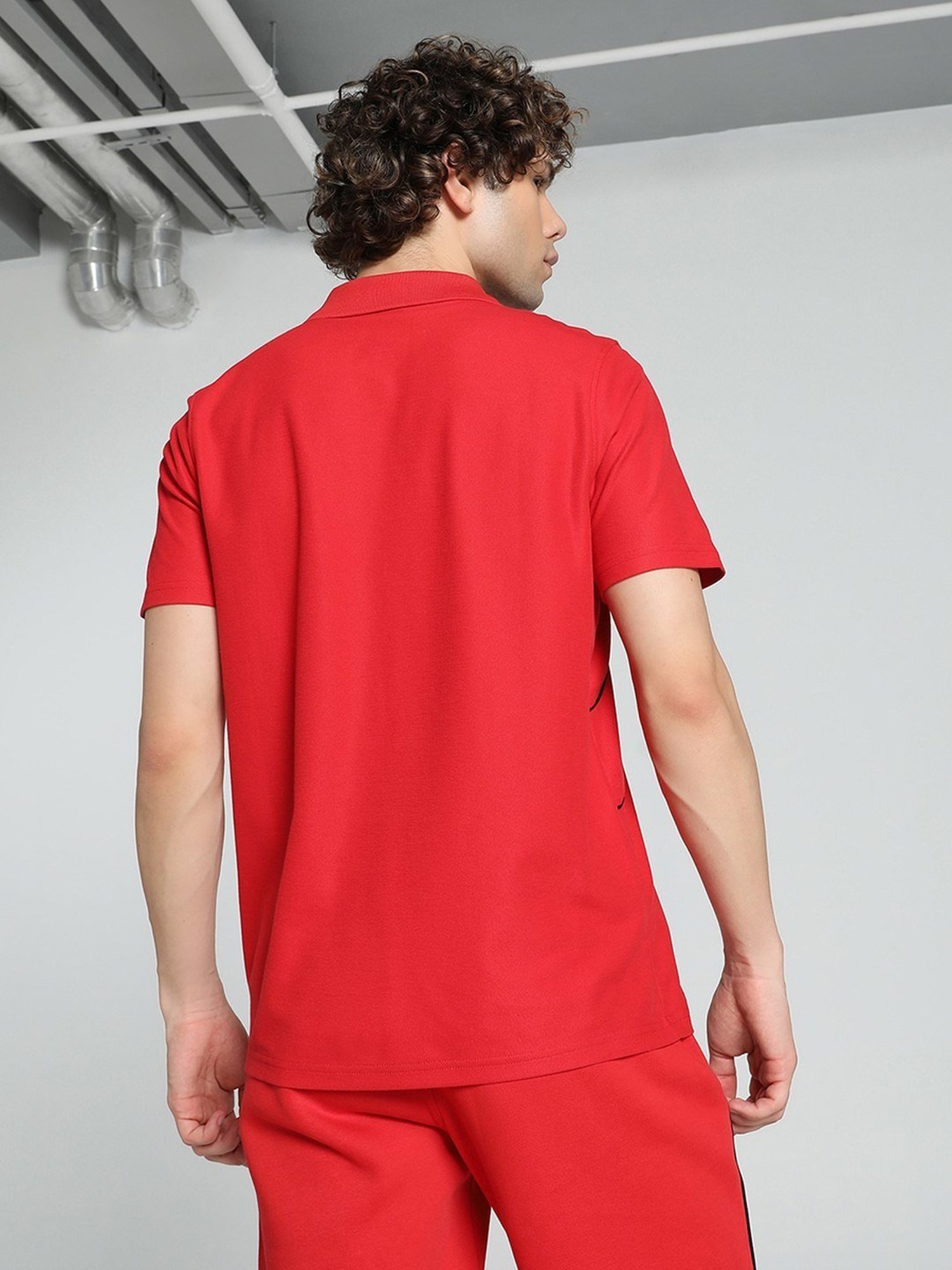 Puma Red Regular Fit Sports Polo
