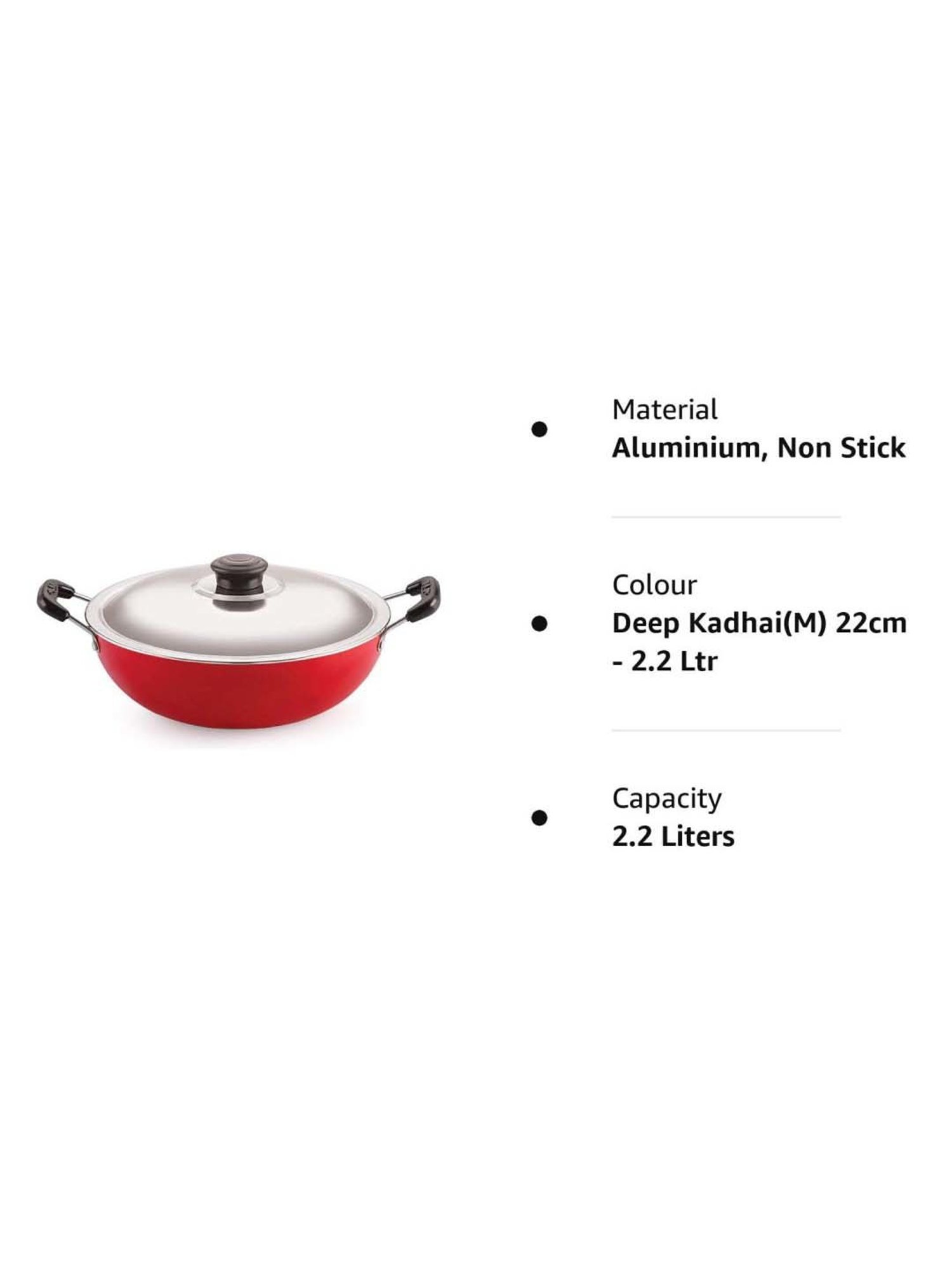 ALLO Silver Stainless Steel Induction Friendly Triply Kadhai (3 L)